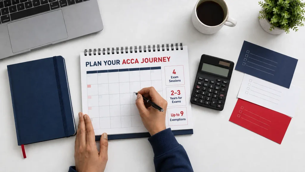 All About ACCA Course: Structure, Subjects, Fees and Careers ACCA student planning exam sessions, course duration and fees